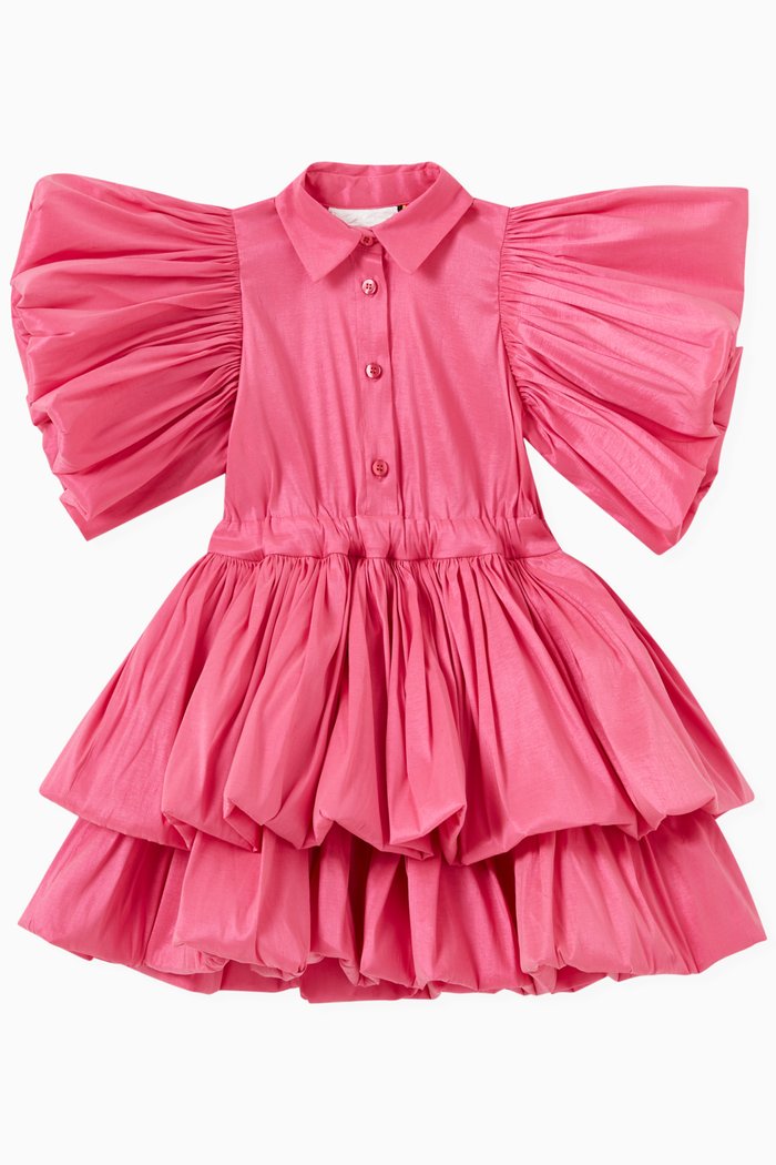 

Ruffle Sleeve Tiered Dress, Pink