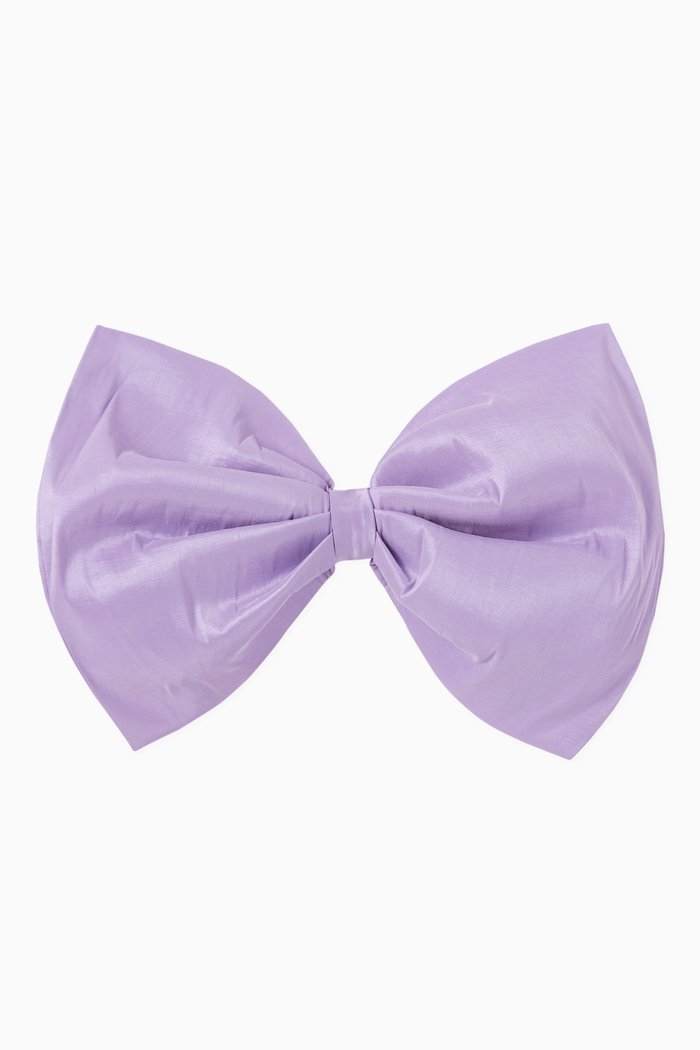 Bow Belt in Tafta, Purple