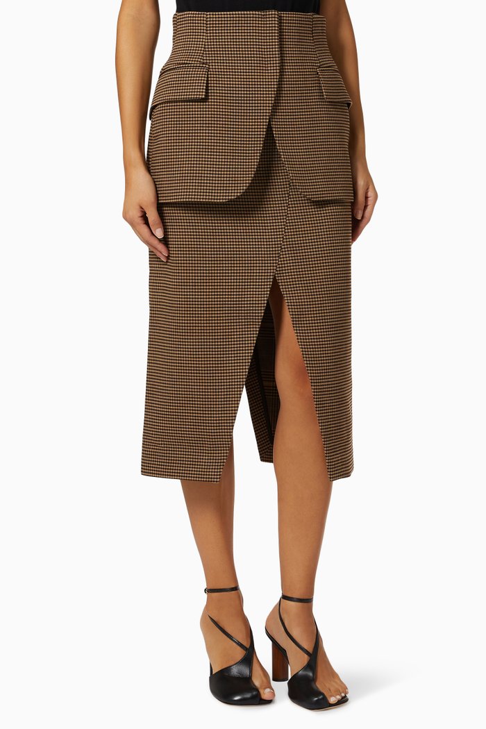 

Wrap Skirt & Deconstructed Basque Set, Brown