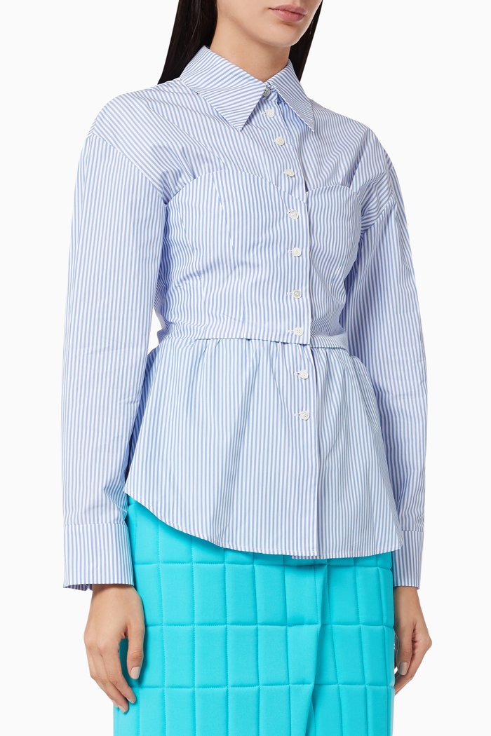 

Striped Corset Shirt, Blue