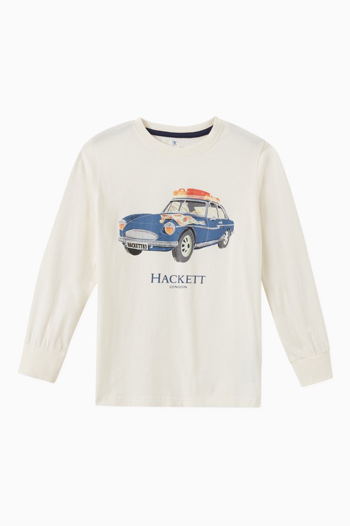 

Car Print T-shirt in Jersey, White