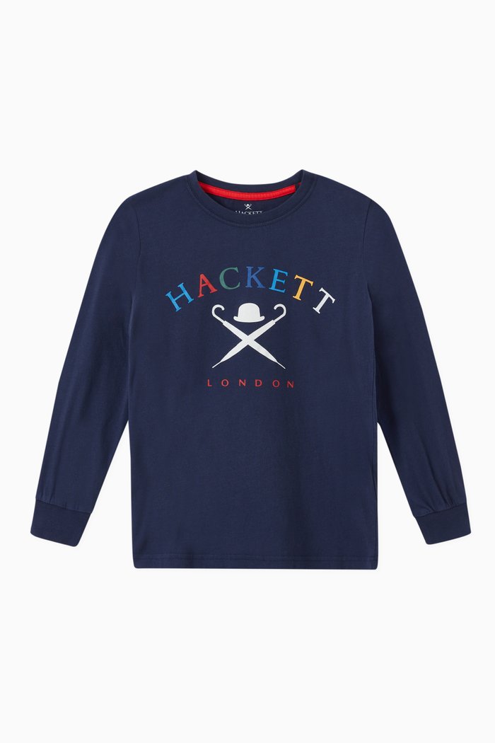 Logo T-shirt in Jersey, Blue