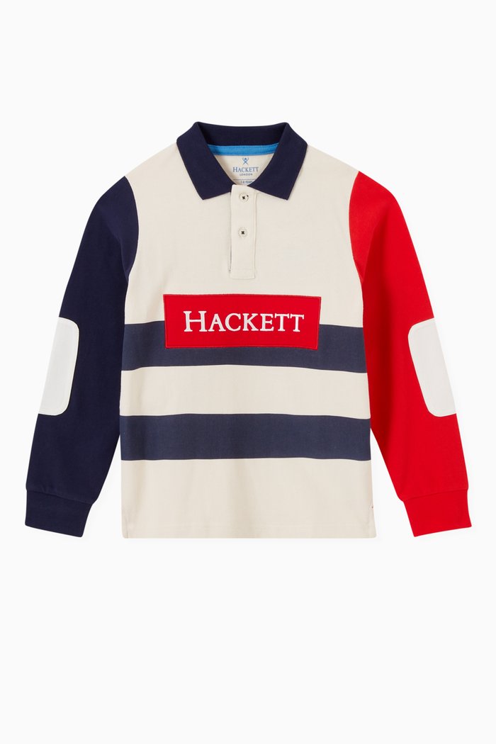 

Colour-block Polo Shirt in Cotton, Multicolour