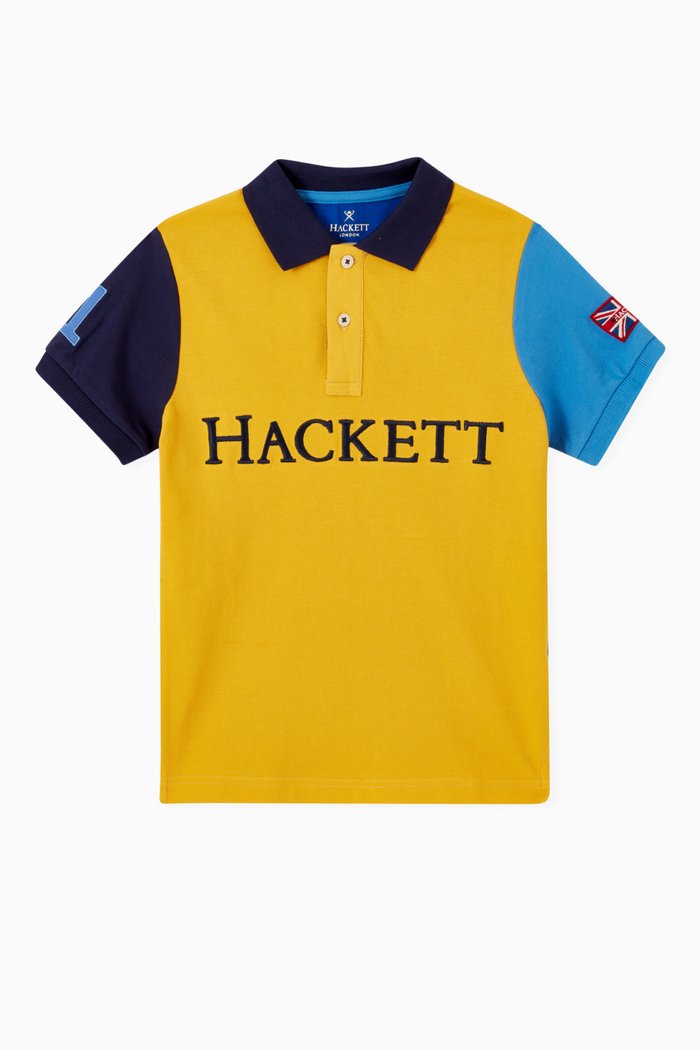 

Colour-block Polo Shirt in Cotton, Multicolour