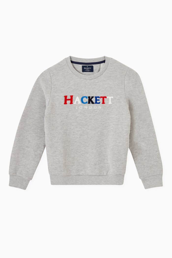 

Textured Logo Sweatshirt in Cotton, Grey