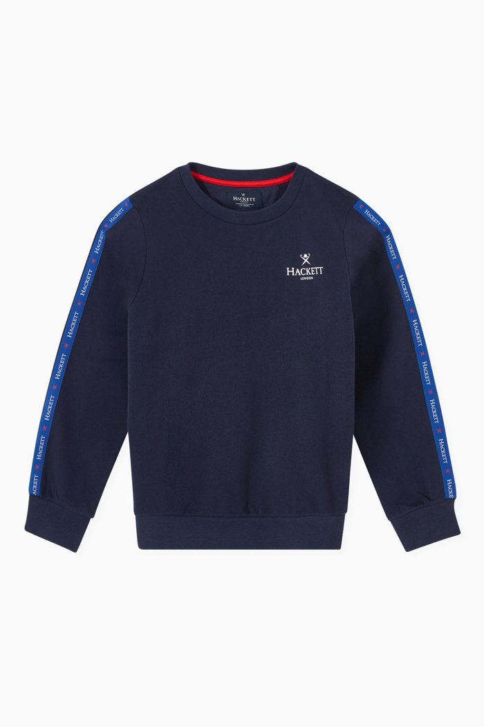 

Tape Detail Sweatshirt in Cotton, Blue