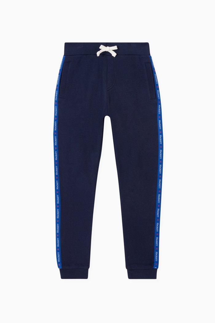 Tape Detail Sweatpants in Cotton, Blue