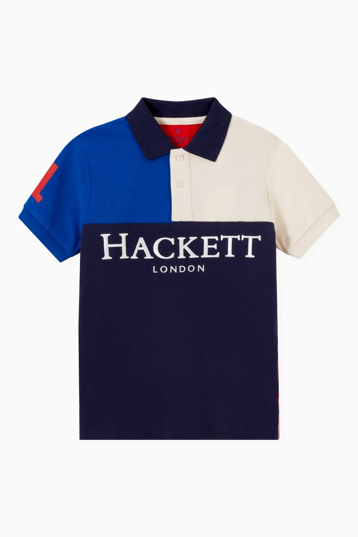 

Colour-block Polo T-shirt in Cotton, Multicolour