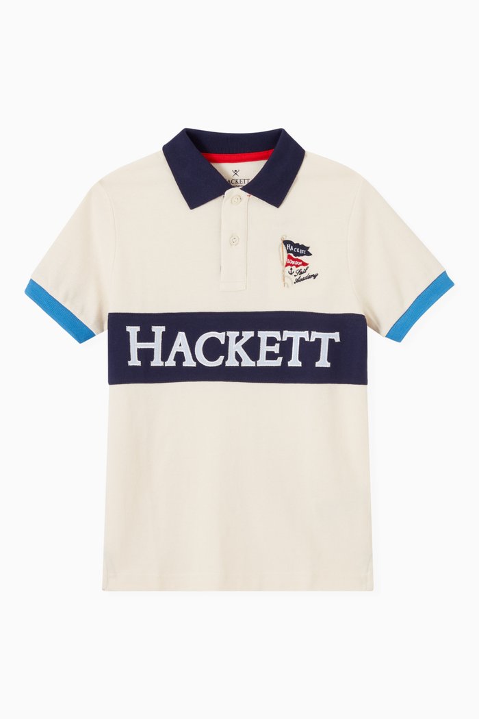 

Sailing Print Polo T-shirt in Cotton, White