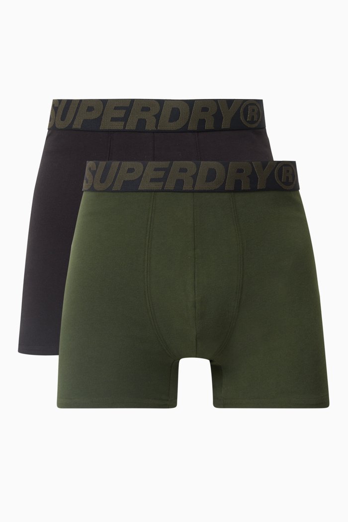 

Logo Boxers in Stretch Organic Cotton, Set of 2, Brown