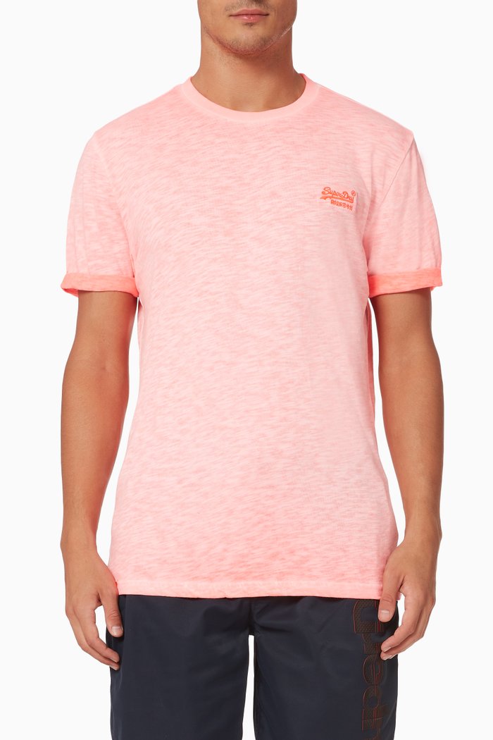 Low Roller T-shirt in Organic Cotton Jersey, Pink