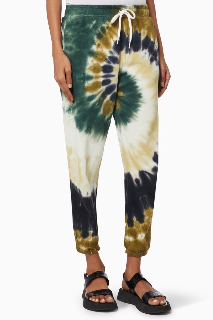 

Spiral Tie Dye Sweatpants in French Terry, Green