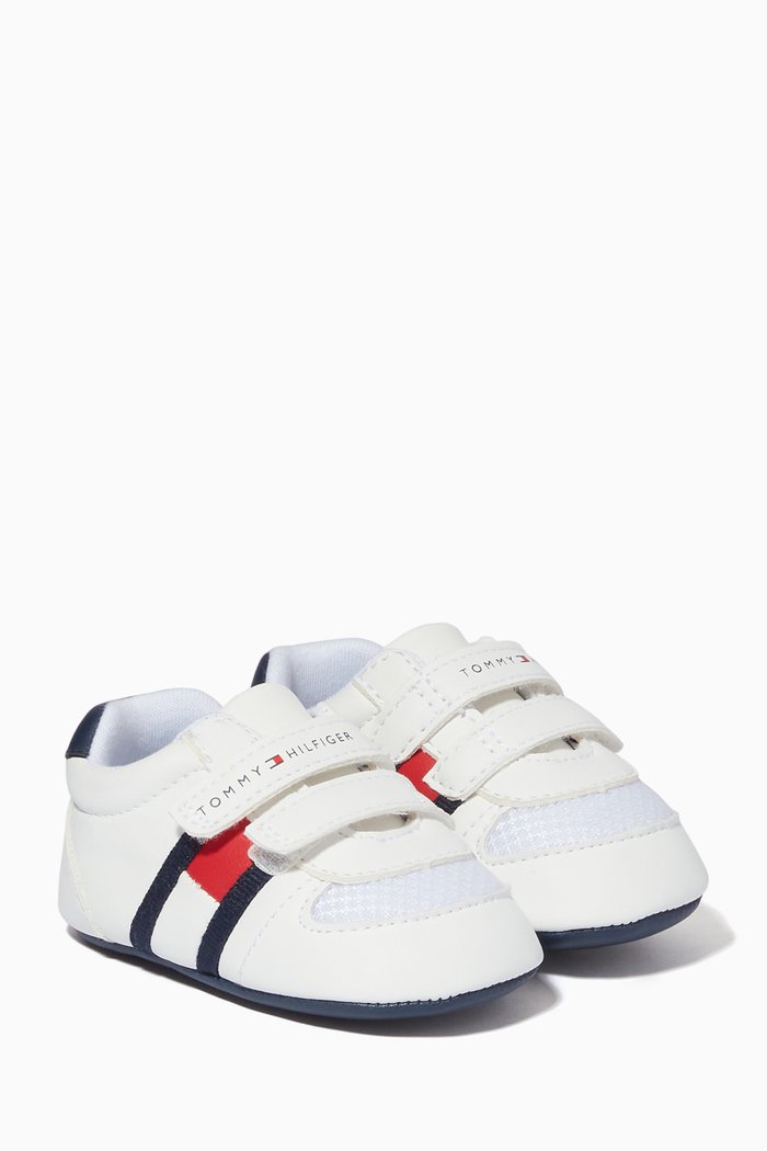 

Velcro Sneakers in Faux Leather, White