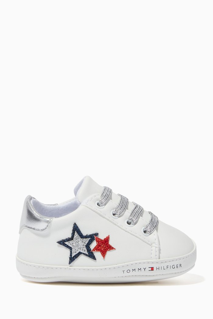 

Star Sneakers in Faux Leather, White