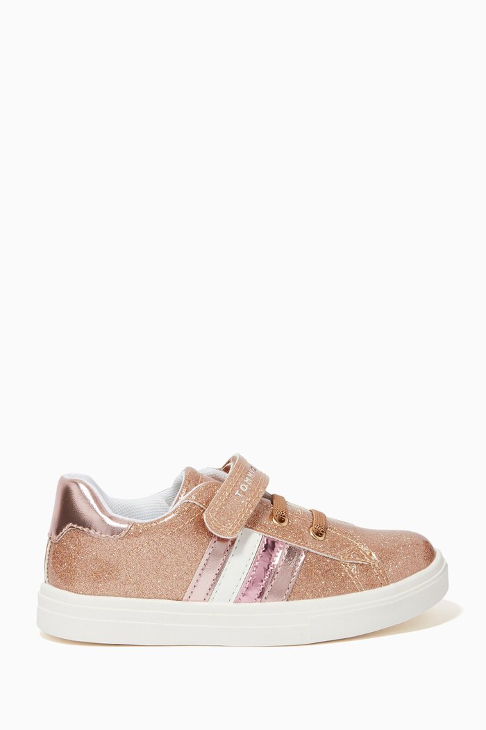 

Velcro Sneakers in Patent Glitter, Gold