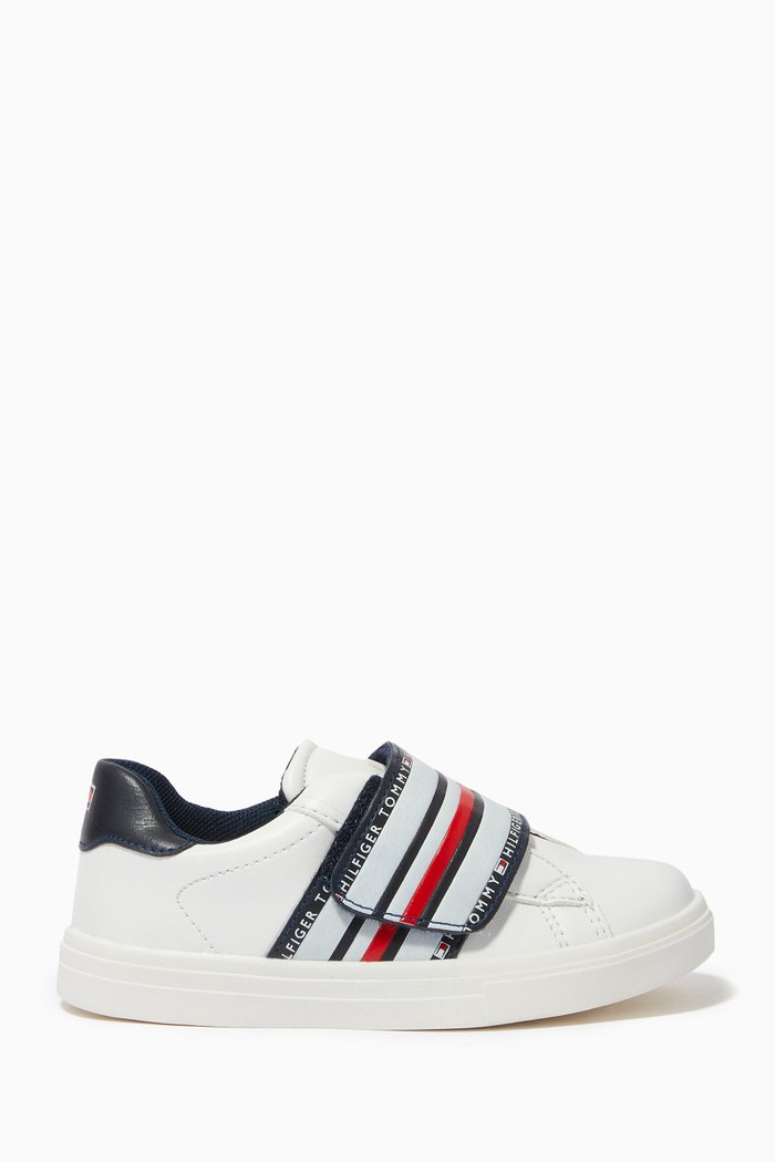 

Velcro Sneakers in Faux Leather, White