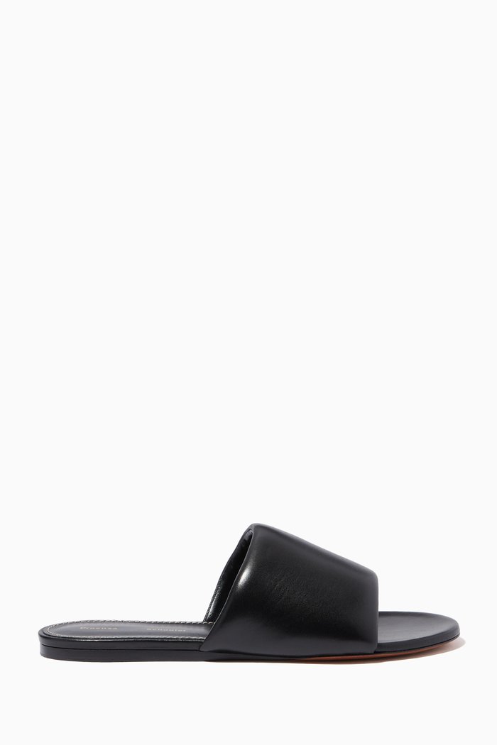 

Rondo Flat Slides in Nappa Leather, Black