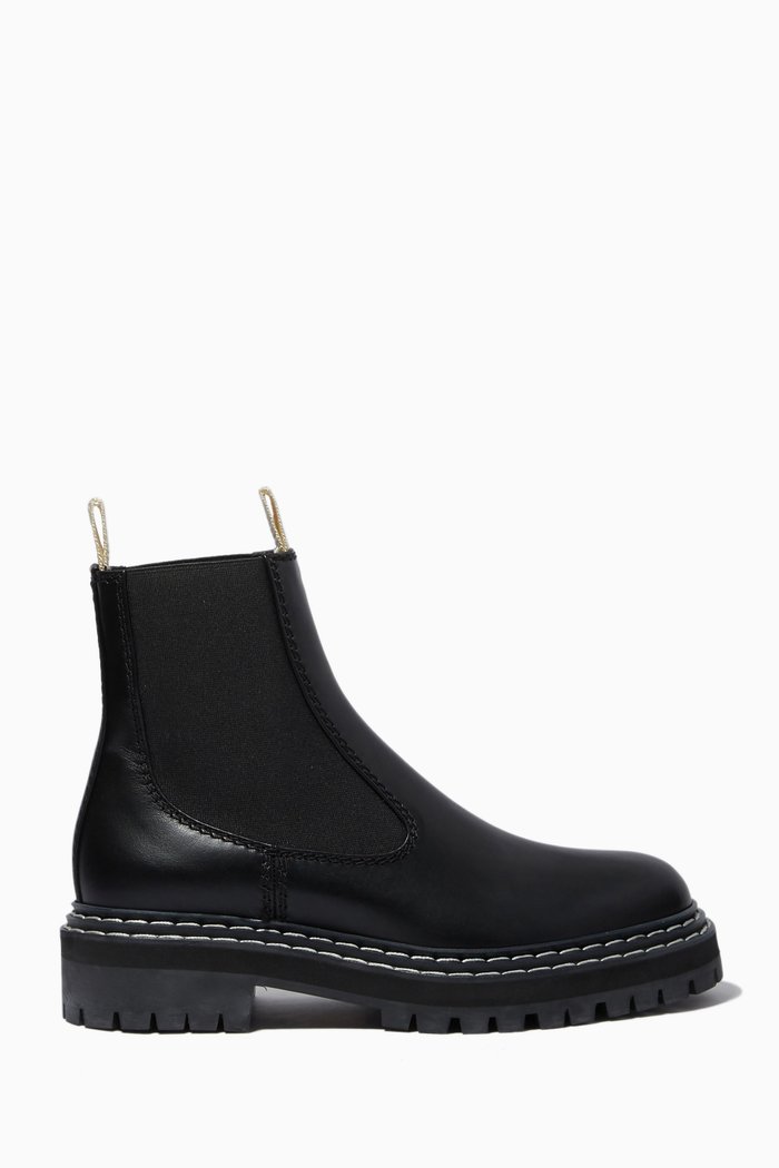 

Lug Sole Chelsea Boots in Calfskin, Black