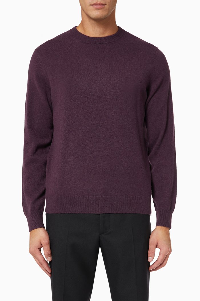 

Hilles Crewneck Sweater in Cashmere Knit, Purple