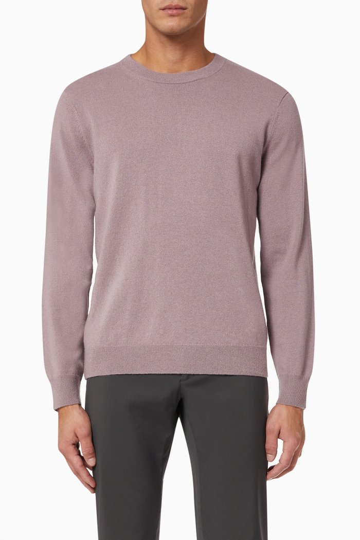 

Hilles Crewneck Sweater in Cashmere Knit, Purple