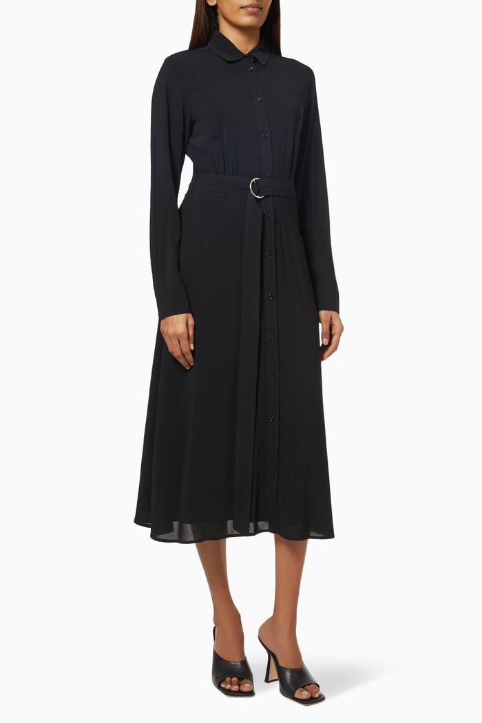 Display Shirt Dress in Viscose, Black