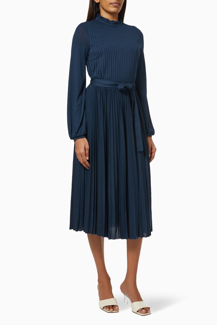 

Sirio Pleated Dress in Jersey, Blue