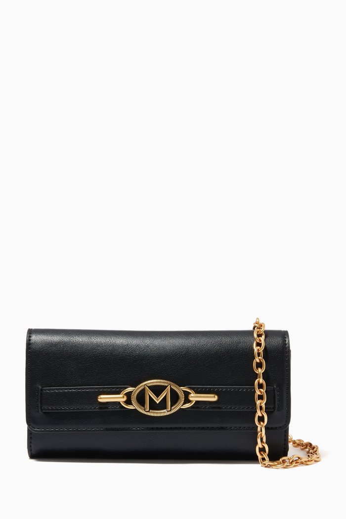 

Livio Metallic Logo Bag in Faux leather, Black