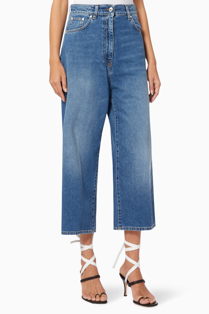 

Culottes in Cotton Denim, Blue