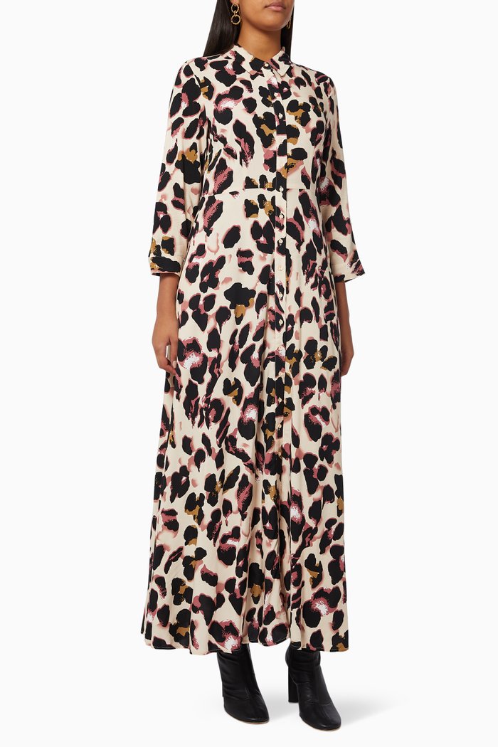 

Yasliro Shirt Dress in Viscose, Red