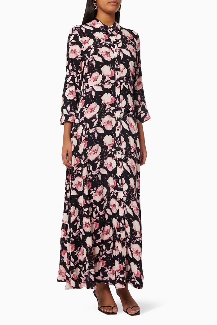 

Yasliro Shirt Dress in Viscose, Black