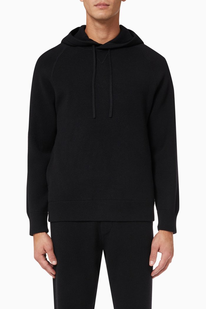 

Alcos Hoodie in Wool Cashmere Knit, Black