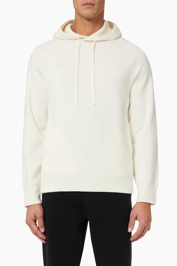 

Alcos Hoodie in Wool Cashmere Knit, White