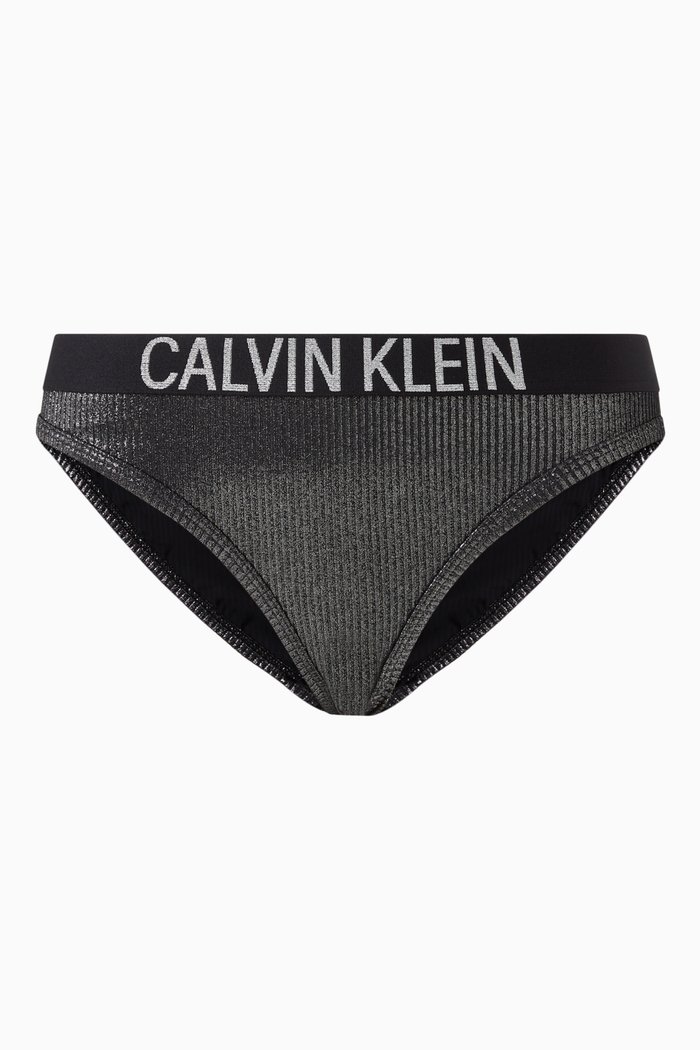 

Core Festive Bikini Bottom in Ribbed Knit, Black