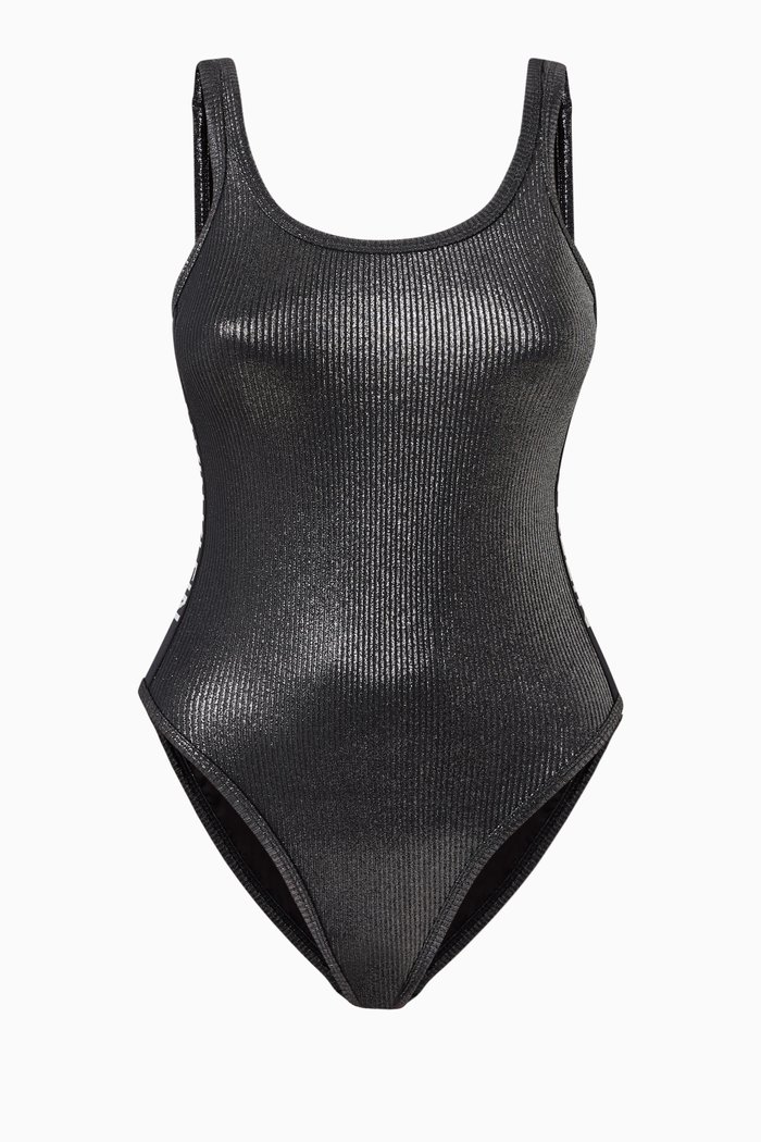 

Core Festive Swimsuit in Ribbed Knit, Black