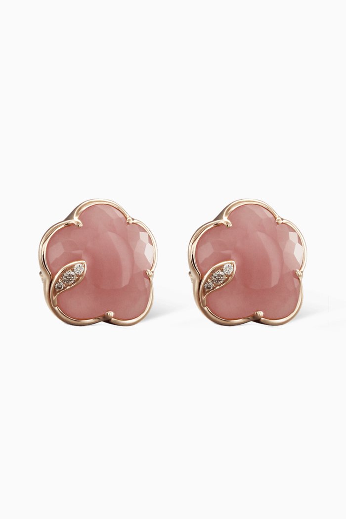 

Petit Joli Earrings with Pink Chalcedony & Diamonds in 18kt Rose Gold