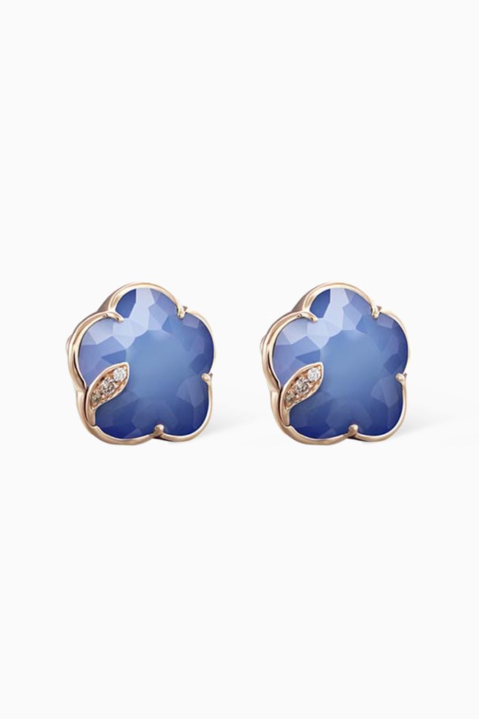 

Petit Joli Earrings with Blue Moon & Diamonds in 18kt Rose Gold
