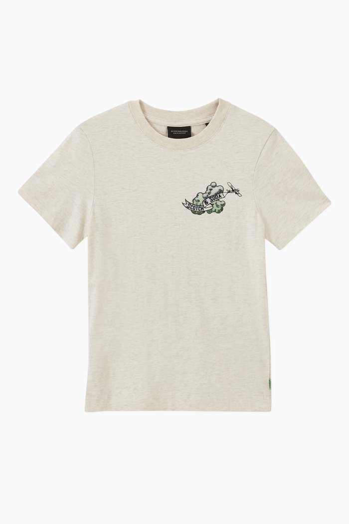 

Graphic Print T-shirt in Organic Cotton, Neutral