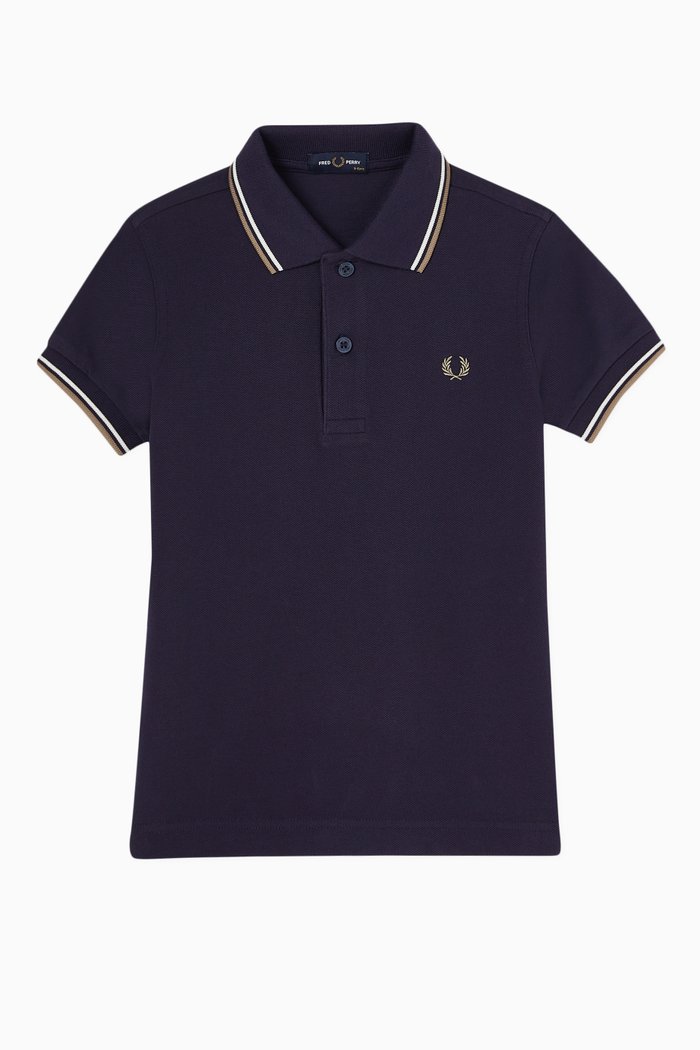 

Twin Tipped Polo Shirt in Cotton Piqué, Blue