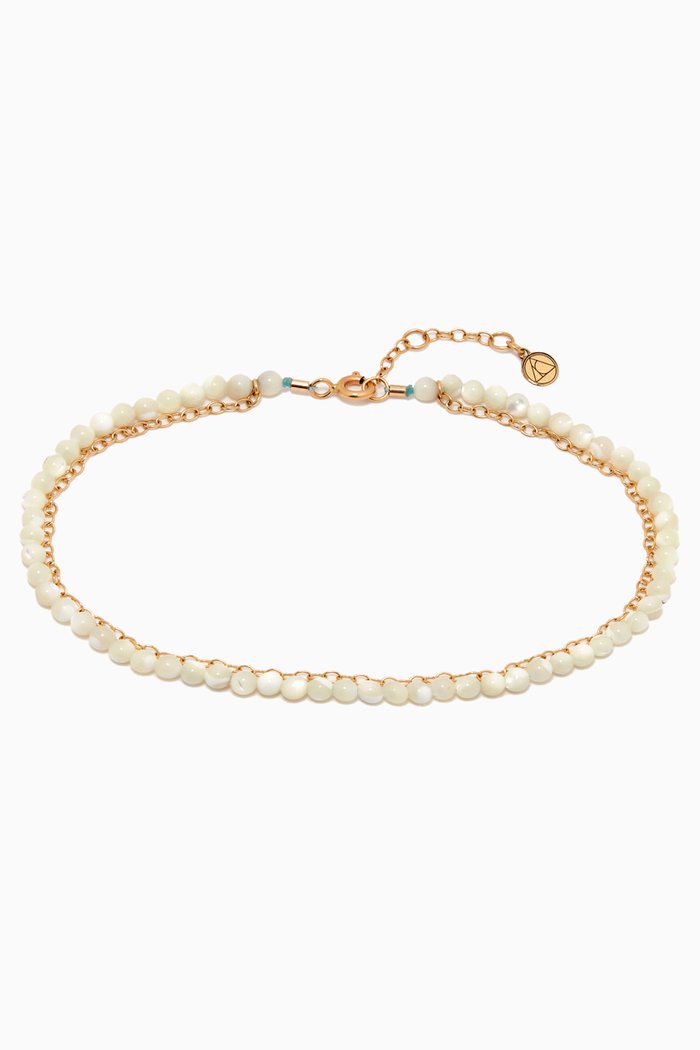 

Mother of Pearl Anklet in 18kt Yellow Gold
