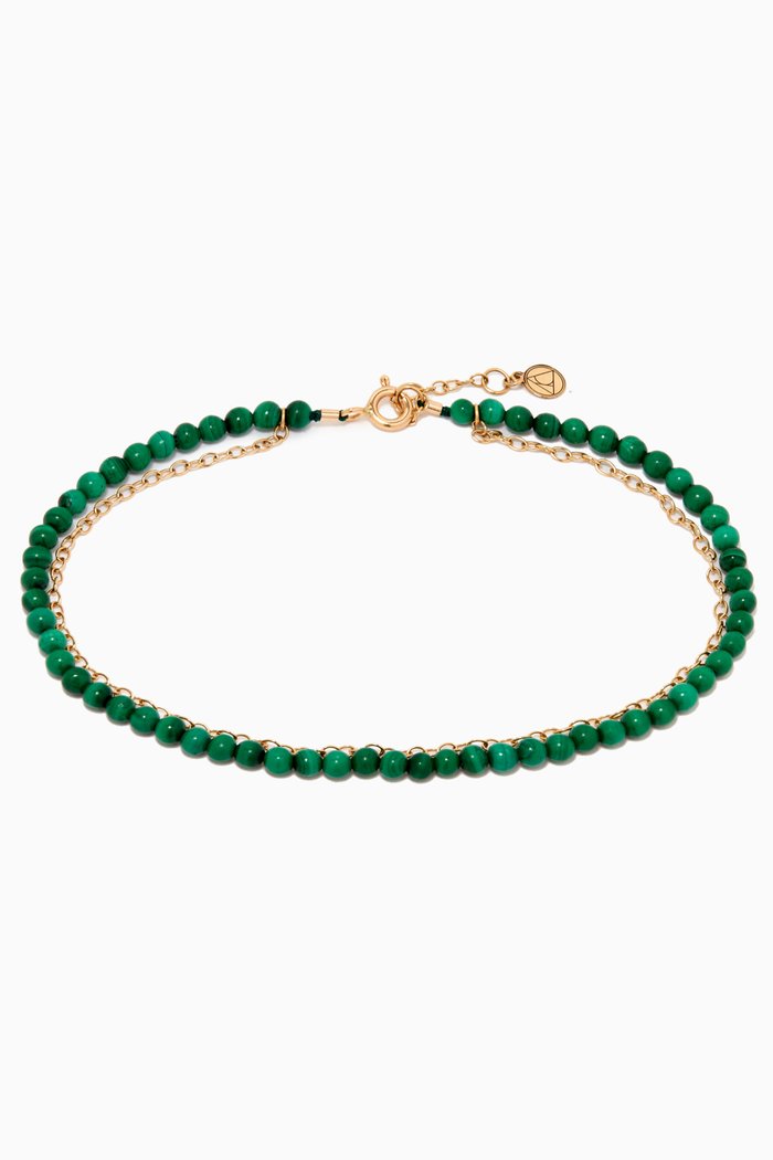 

Malachite Anklet in 18kt Yellow Gold