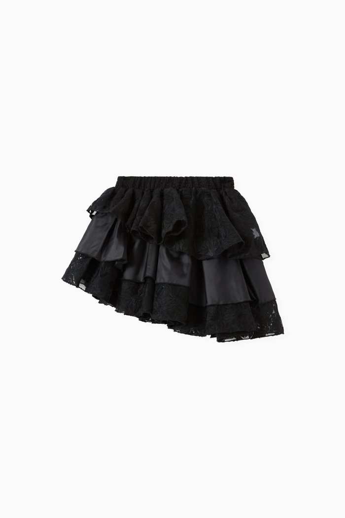 

Stella Stardust Skirt in Lace & Satin, Black