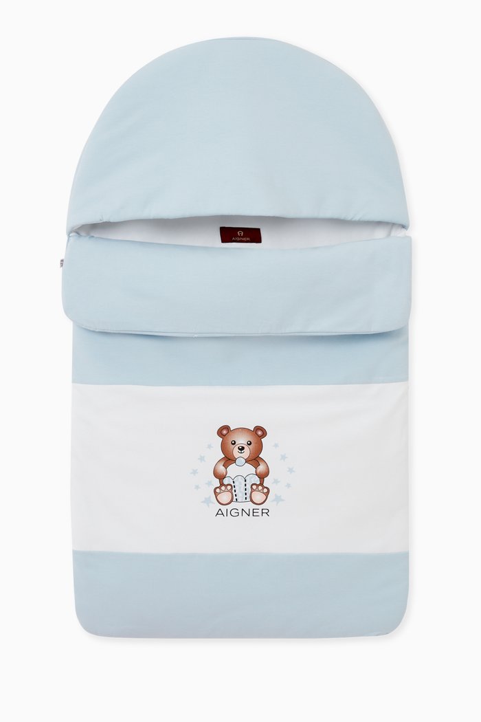 

Bear Sleeping Bag in Stretch Cotton, Blue