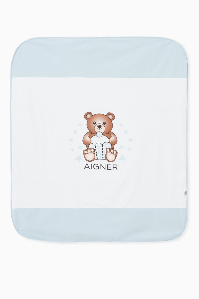 

Bear Blanket in Stretch Cotton, Blue