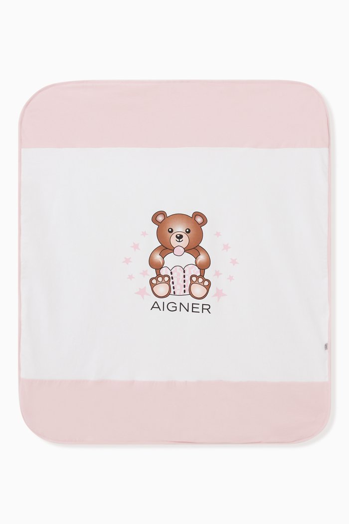Bear Blanket in Stretch Cotton, Pink