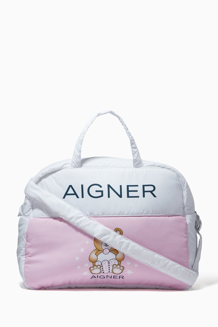 

Bear Diaper Bag in Canvas, Pink