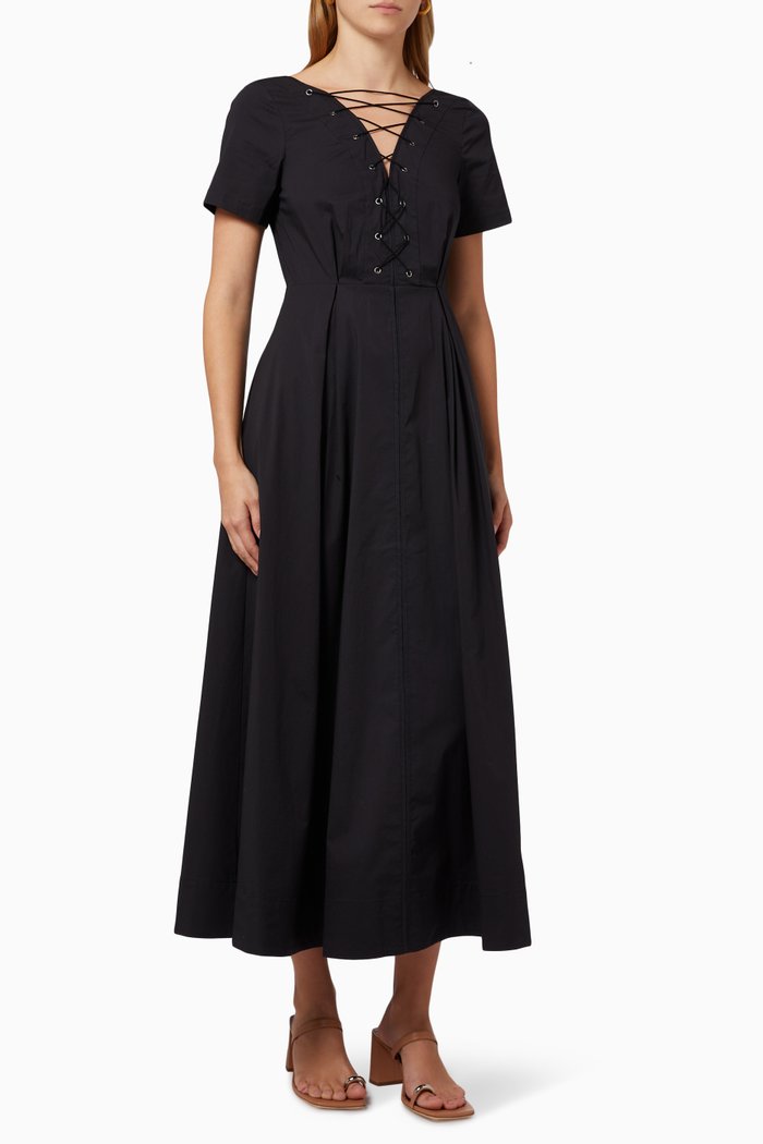

Thorn Dress in Cotton Poplin, Black