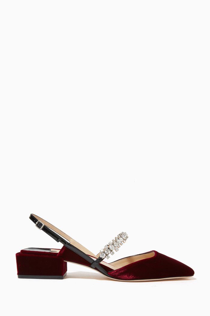 

Jill 30 Slingback Pumps in Velvet, Burgundy