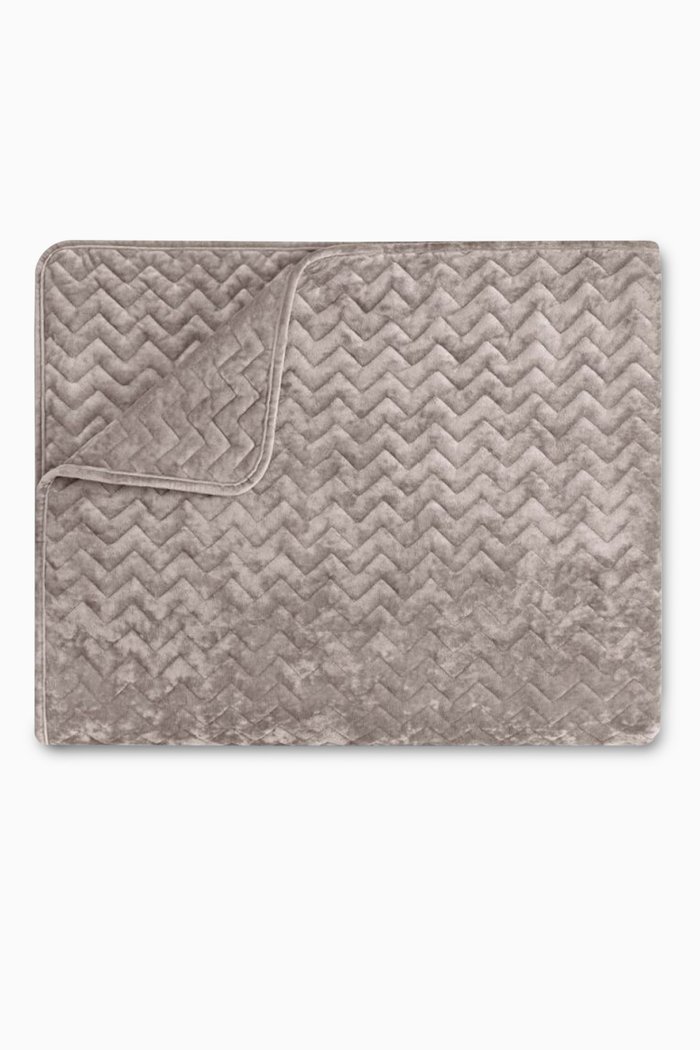 

Rosling Bedspread Set in Zigzag Quilted Velvet, 250 x 260cm, Grey