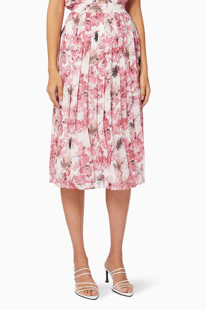 

Flora Plissé Skirt in Crepe, Pink