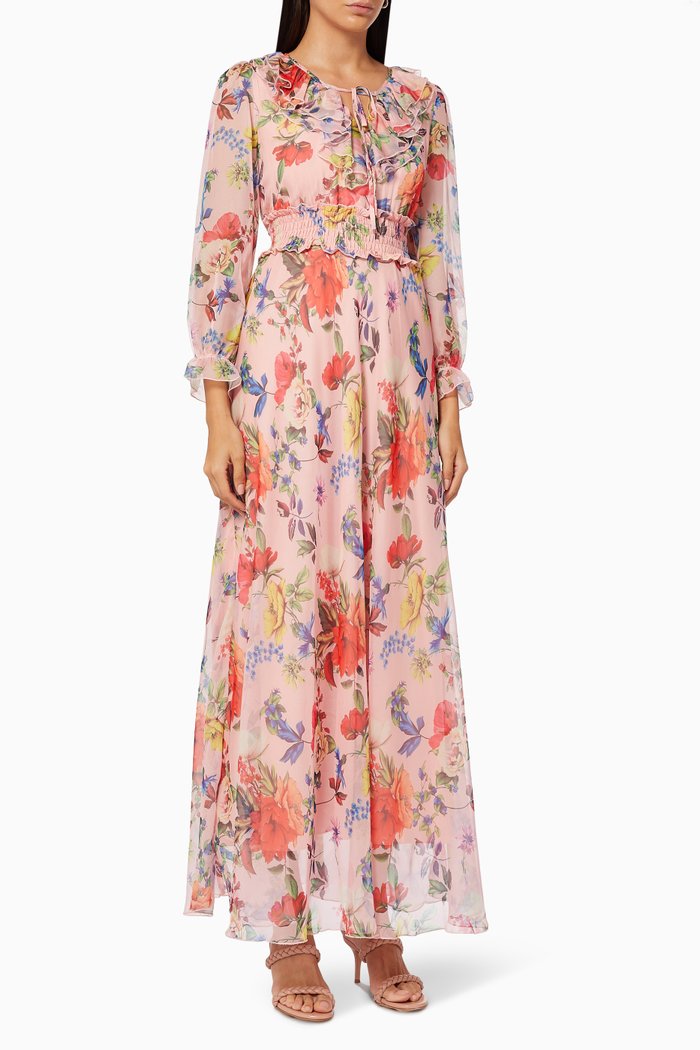 

Nida Frill Ankel Dress in Crepe, Pink